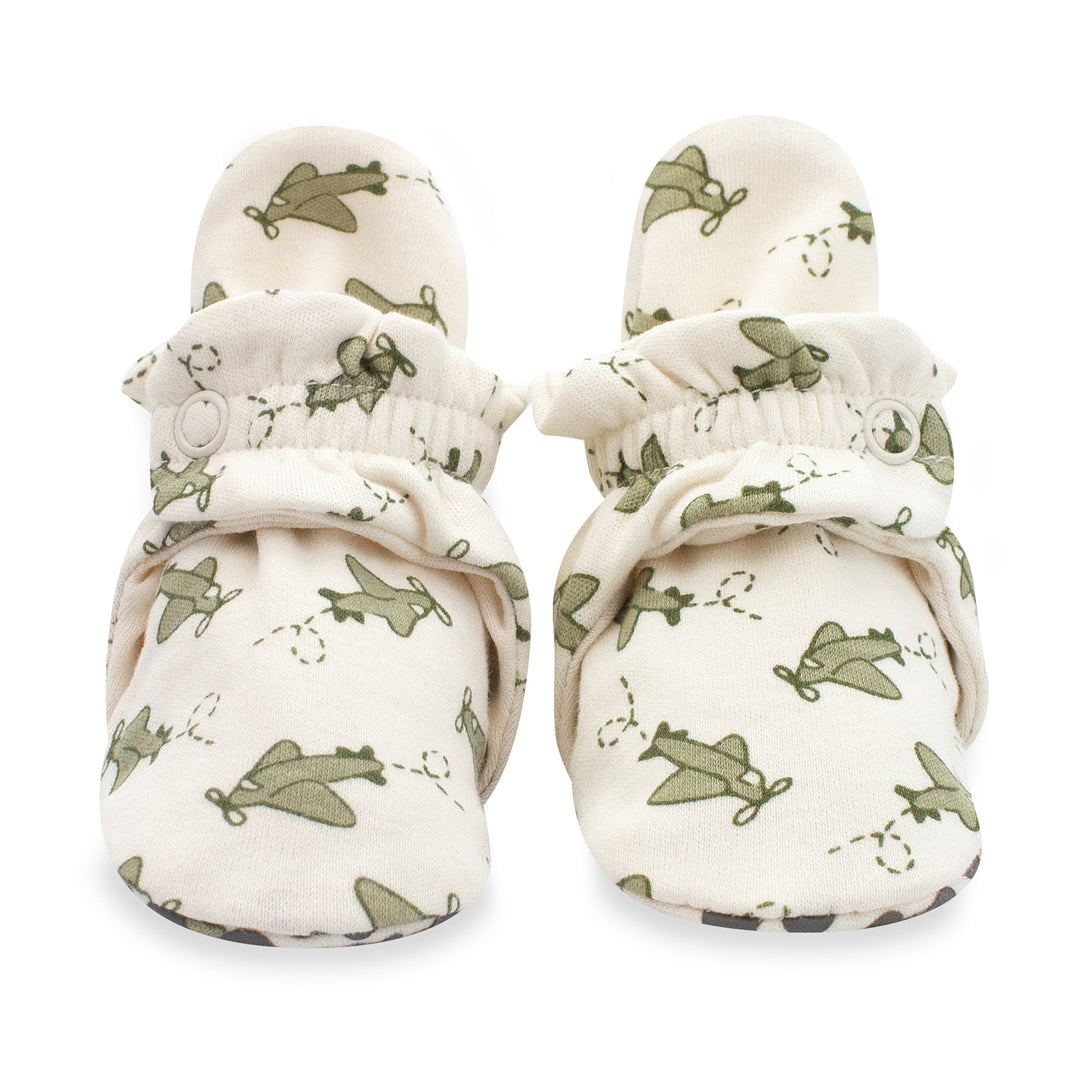 Zutano baby Bootie Airplanes Organic Cotton Gripper Baby Bootie