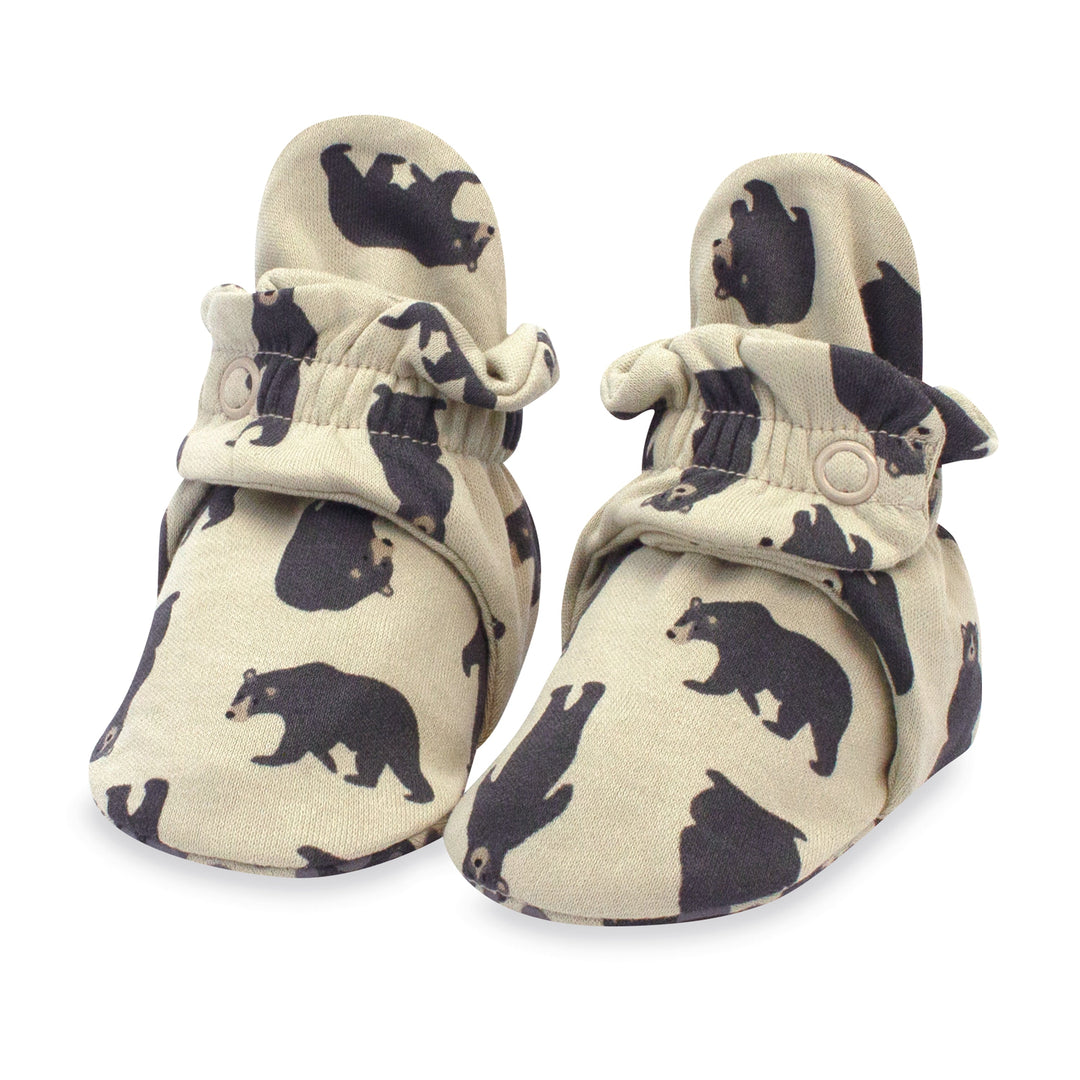 Zutano baby Bootie Black Bears Organic Cotton Gripper Baby Bootie