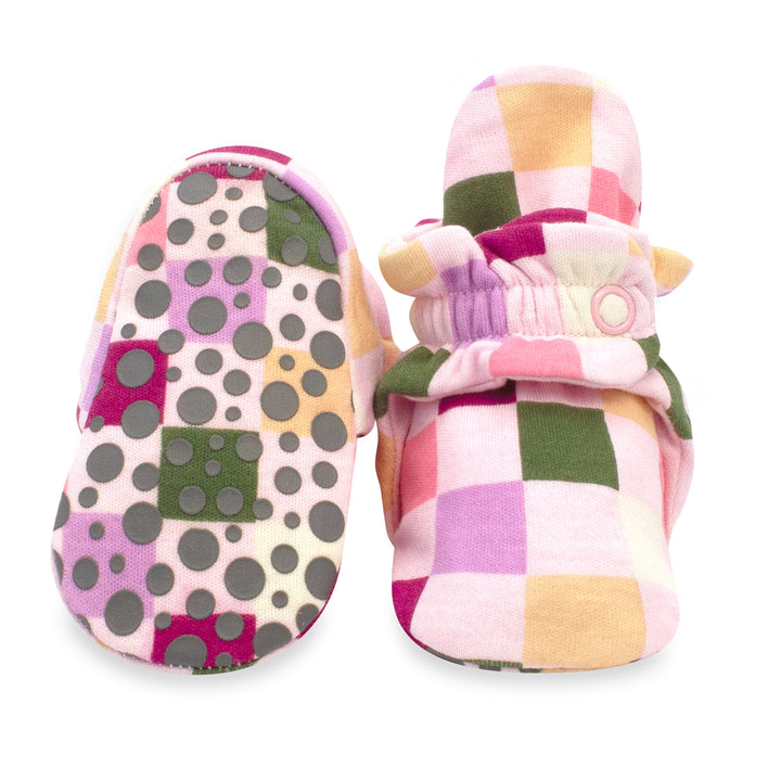 Zutano baby Bootie Checker Organic Cotton Gripper Baby Bootie