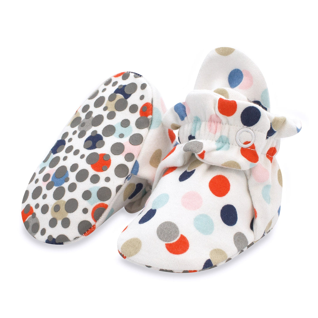 Zutano baby Bootie Circus Dots Organic Cotton Gripper Baby Bootie