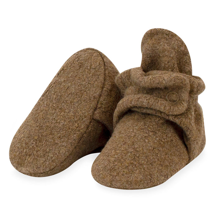 Zutano baby Bootie Cozie Fleece Gripper Baby Bootie - Heather Mocha