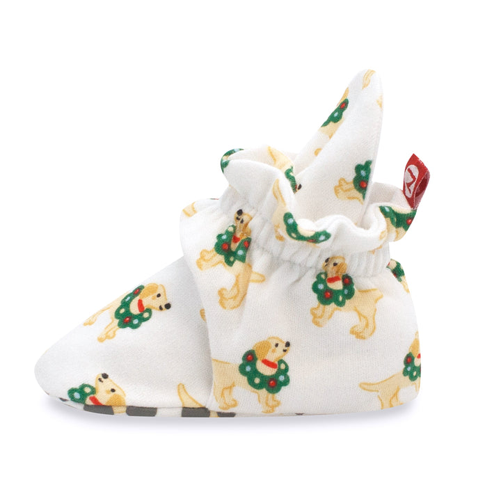 Zutano baby Bootie Holiday Dogs Organic Cotton Gripper Baby Bootie