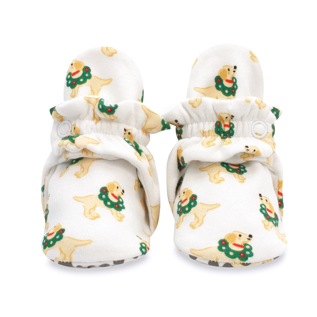 Zutano baby Bootie Holiday Dogs Organic Cotton Gripper Baby Bootie