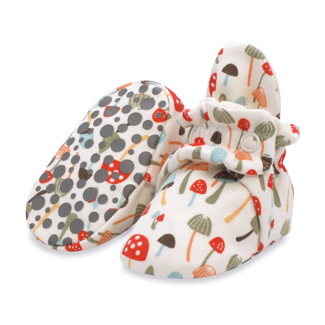 Zutano baby Bootie Mushrooms Organic Cotton Gripper Baby Bootie