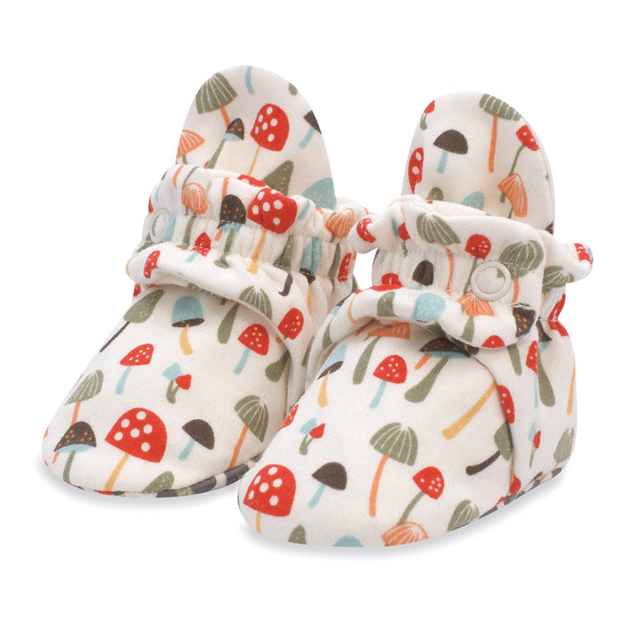 Zutano baby Bootie Mushrooms Organic Cotton Gripper Baby Bootie