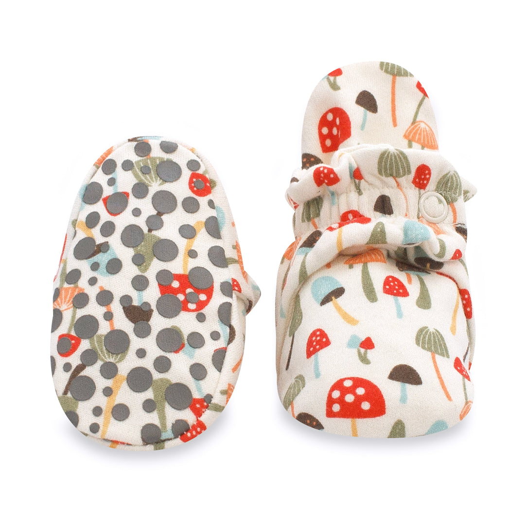 Zutano baby Bootie Mushrooms Organic Cotton Gripper Baby Bootie