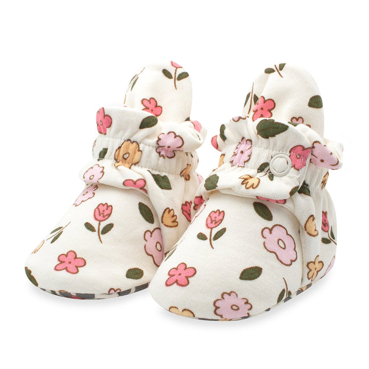 Zutano baby Bootie Wildflowers Organic Cotton Gripper Baby Bootie