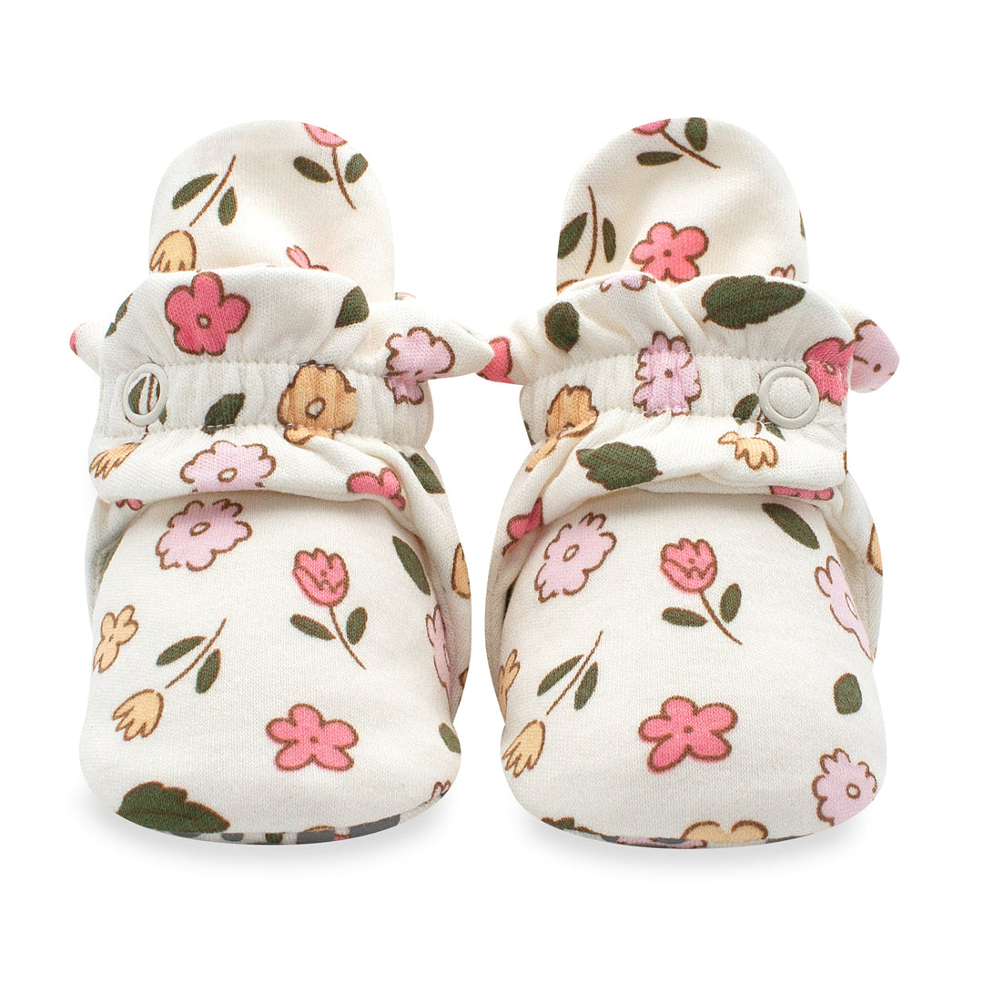 Zutano baby Bootie Wildflowers Organic Cotton Gripper Baby Bootie