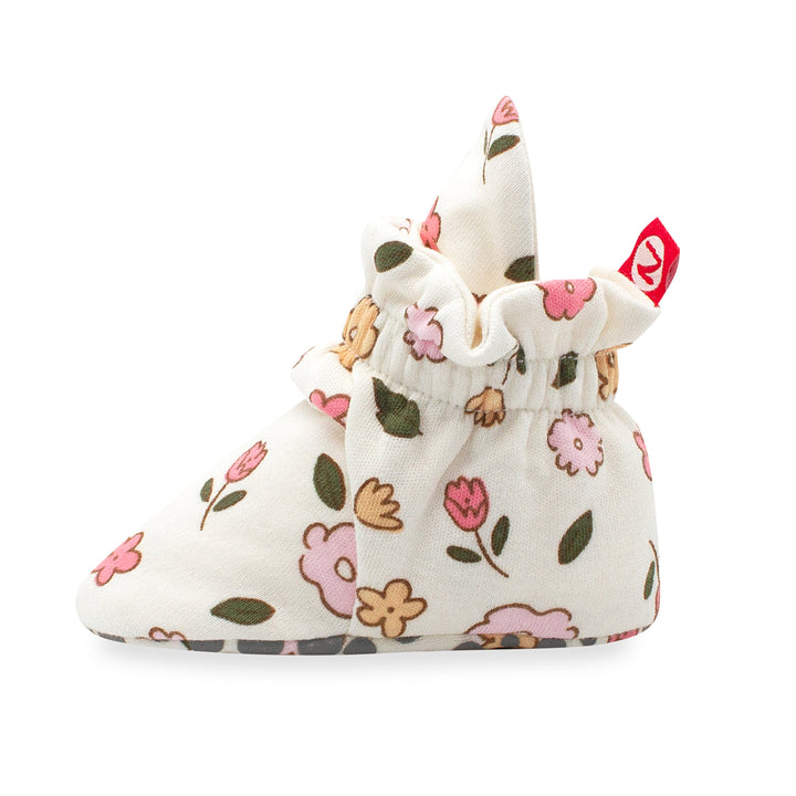 Zutano baby Bootie Wildflowers Organic Cotton Gripper Baby Bootie