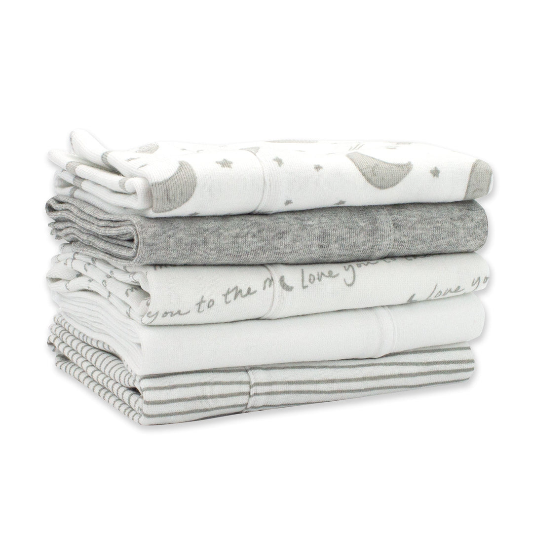 Zutano baby Burp Cloth Moons Organic Cotton Burp Cloth 5 Pack - Gray Multi