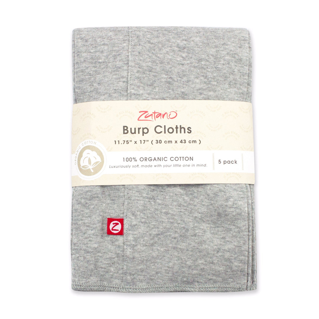 Zutano baby Burp Cloth Solid Organic Cotton Burp Cloth 5 Pack - Heather Gray