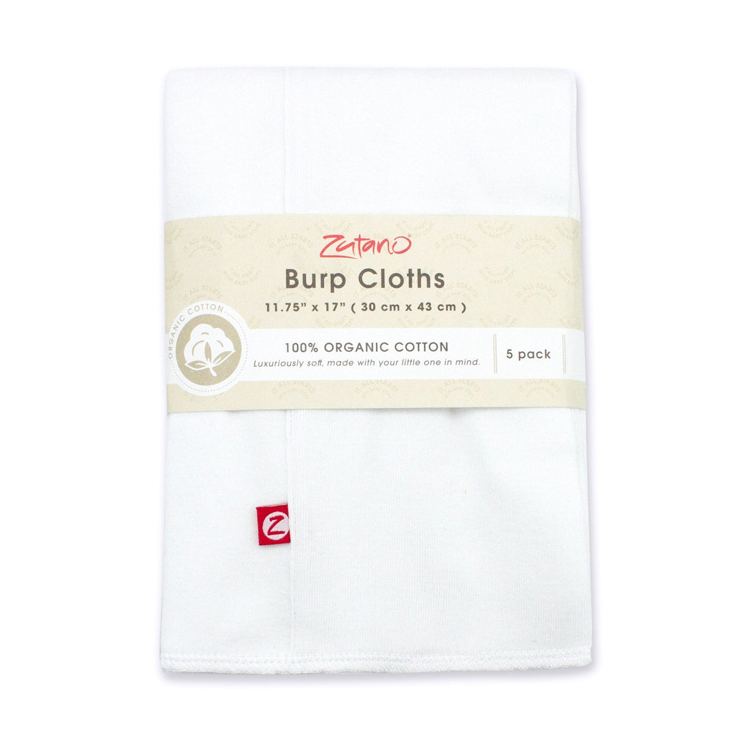 Zutano baby Burp Cloth Solid Organic Cotton Burp Cloth 5 Pack - White