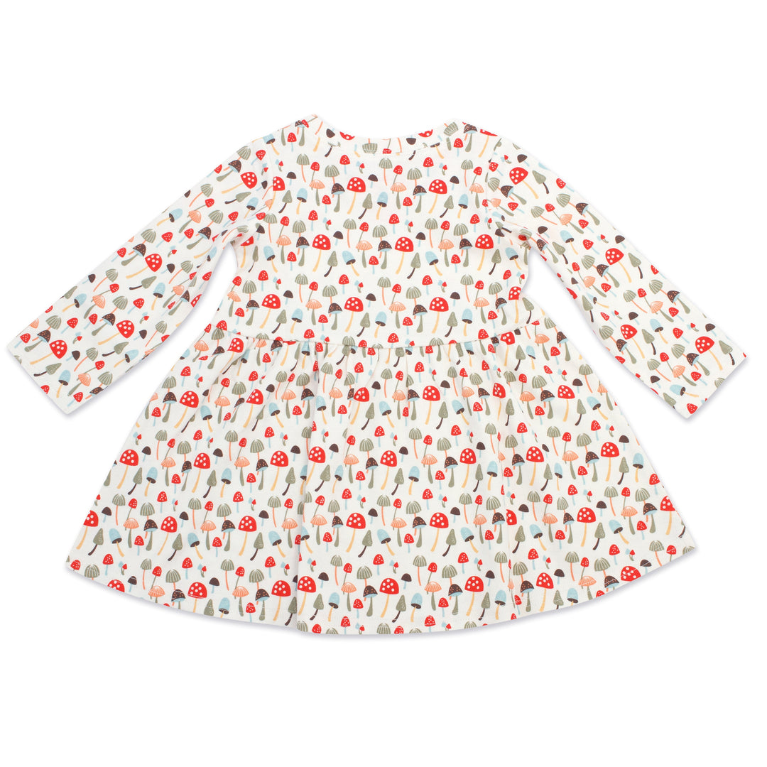 Zutano baby Dress Mushrooms Organic Cotton Long Sleeve Forever Dress
