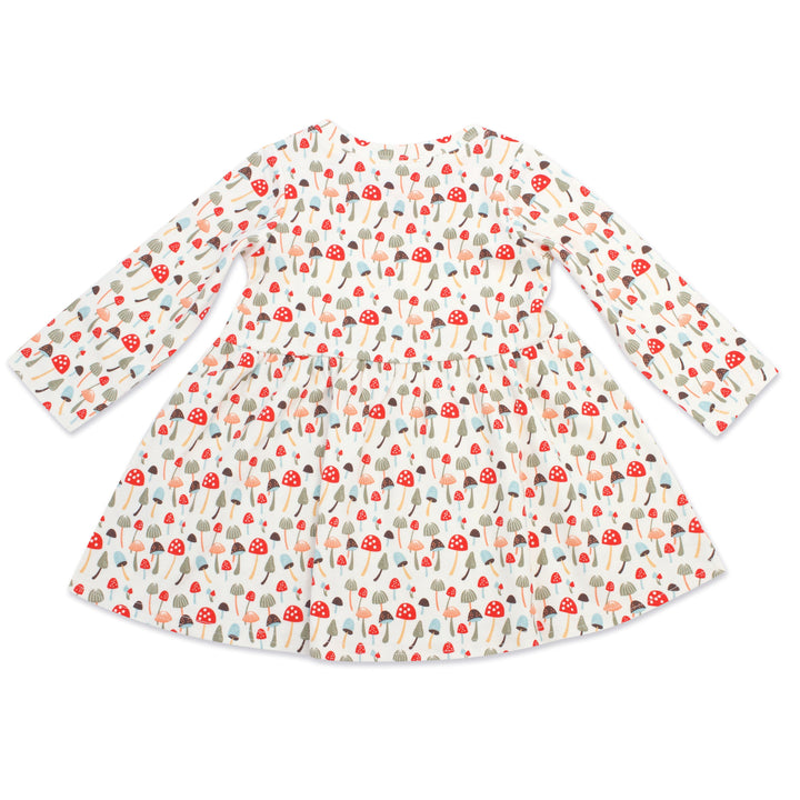 Zutano baby Dress Mushrooms Organic Cotton Long Sleeve Forever Dress