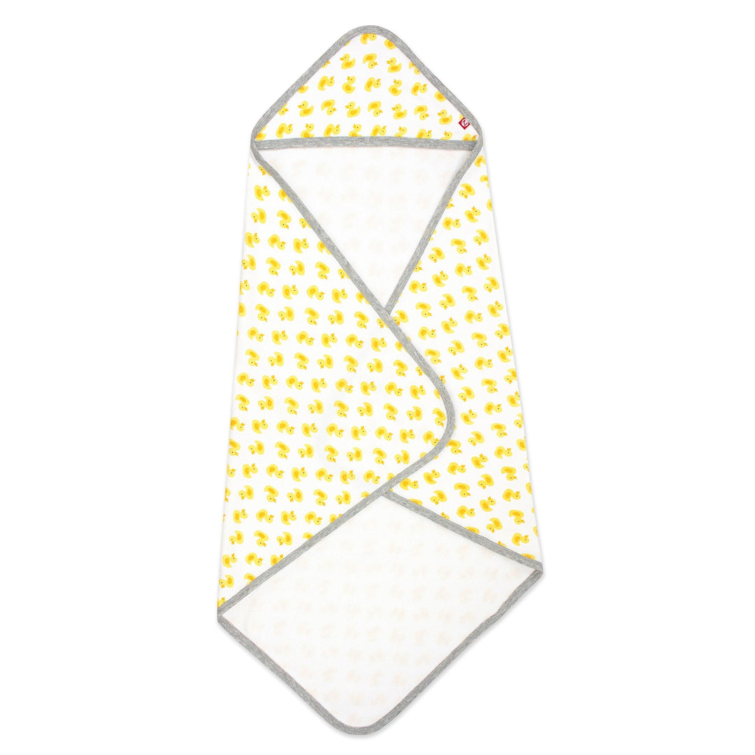 Zutano baby Hooded Towel Ducks Organic Cotton Knit Terry Hooded Towel - Yellow