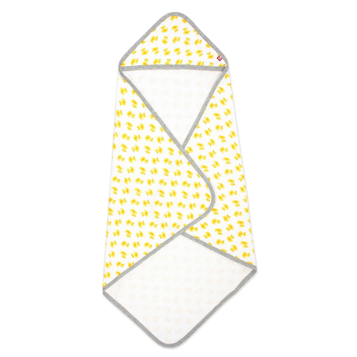 Zutano baby Hooded Towel Ducks Organic Cotton Knit Terry Hooded Towel - Yellow