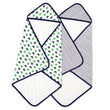 Zutano baby Hooded Towel Frogs Organic Cotton Knit Terry Hooded Towel 2 Pack - Navy Multi