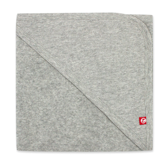 Zutano baby Hooded Towel Solid Organic Cotton Knit Terry Hooded Towel - Heather Gray