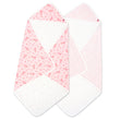 Zutano baby Hooded Towel Unicorns Organic Cotton Knit Terry Hooded Towel 2 Pack - Pink Multi
