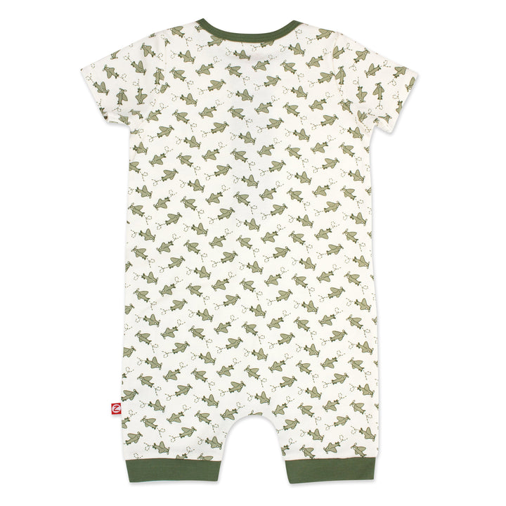 Zutano baby One Piece Airplanes Organic Cotton Henley Bodysuit