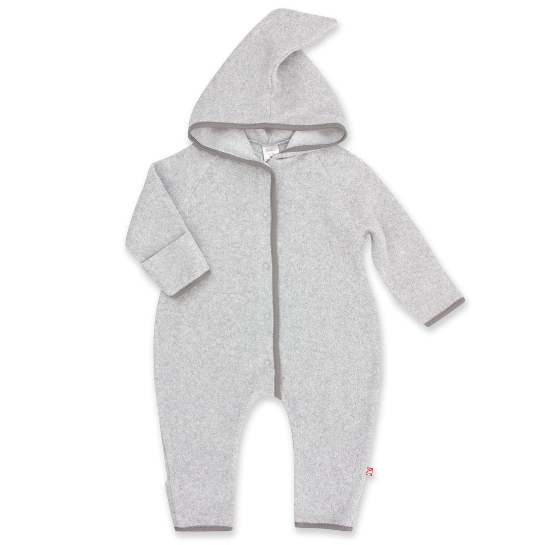 Zutano baby One Piece Cozie Elf Suit - Heather Gray