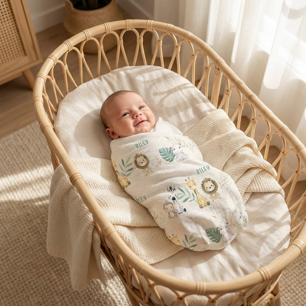 Zutano baby The Keepsake Print Swaddle - Baby Jungle Animals