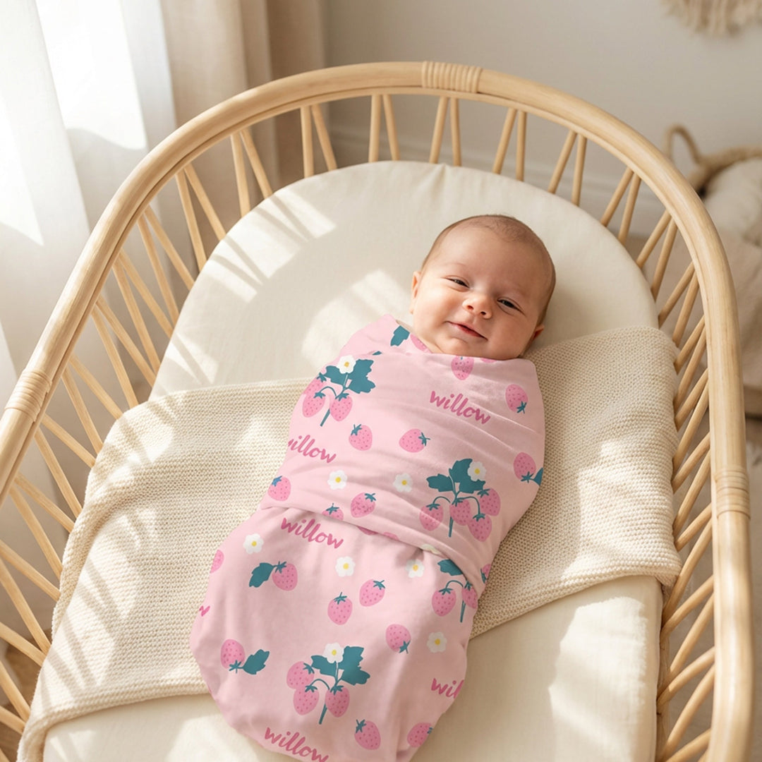 Zutano baby The Keepsake Print Swaddle - Strawberries