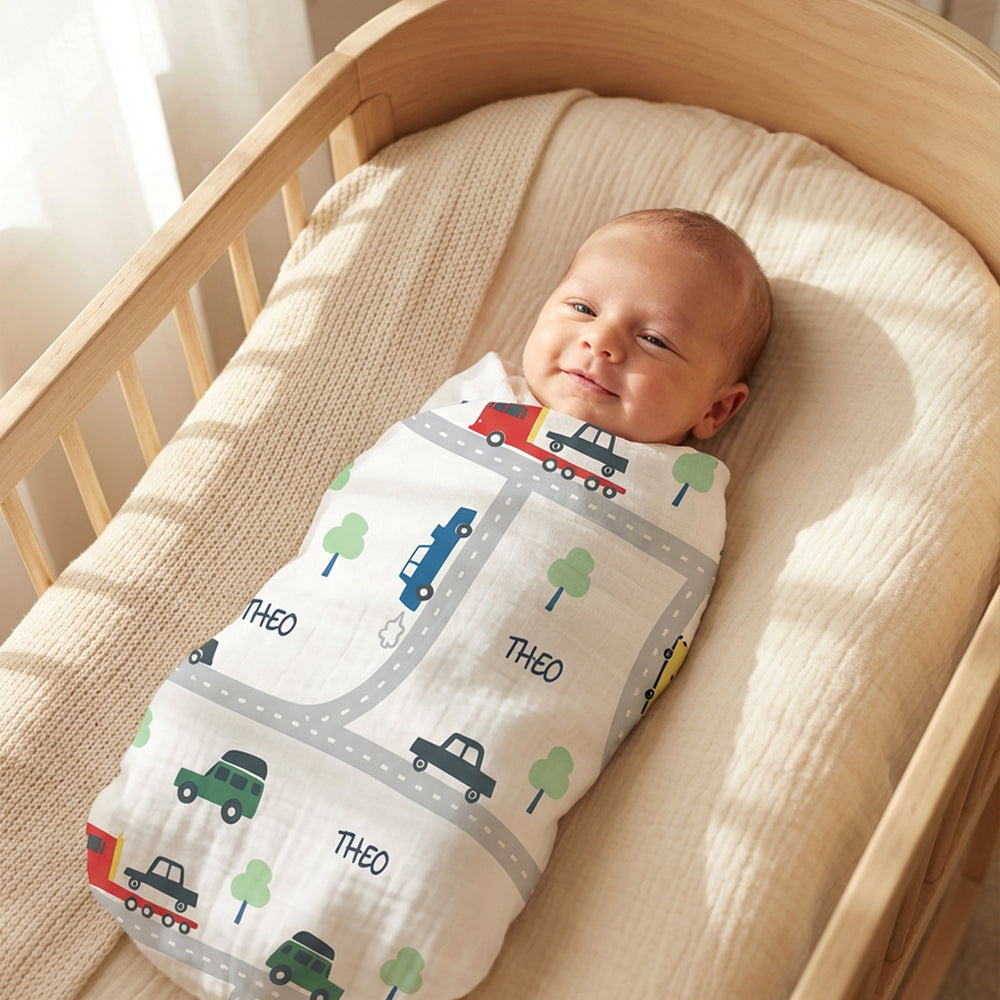 Zutano baby The Keepsake Print Swaddle - Traffic