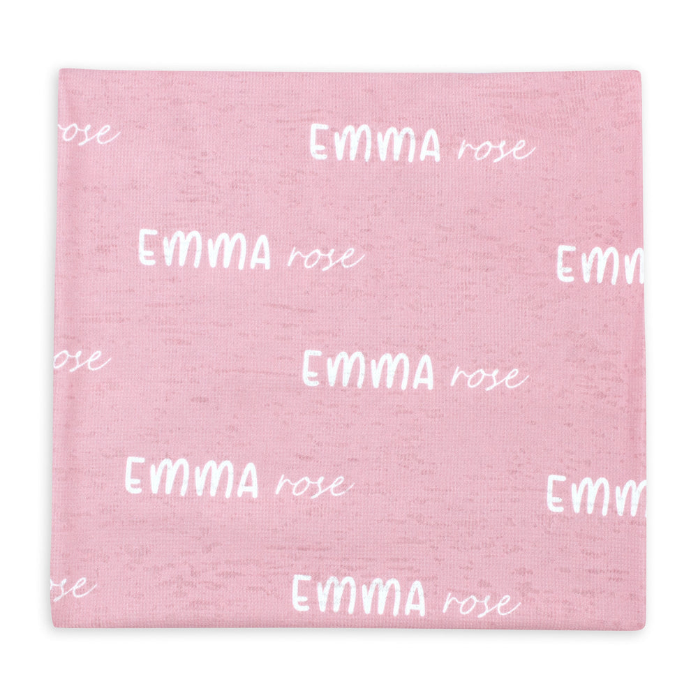 Custom baby swaddle blanket with name in script font