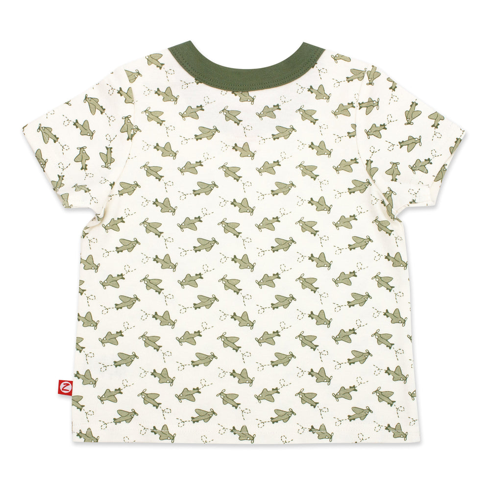 Zutano baby Top Airplanes Organic Cotton Pocket Tee