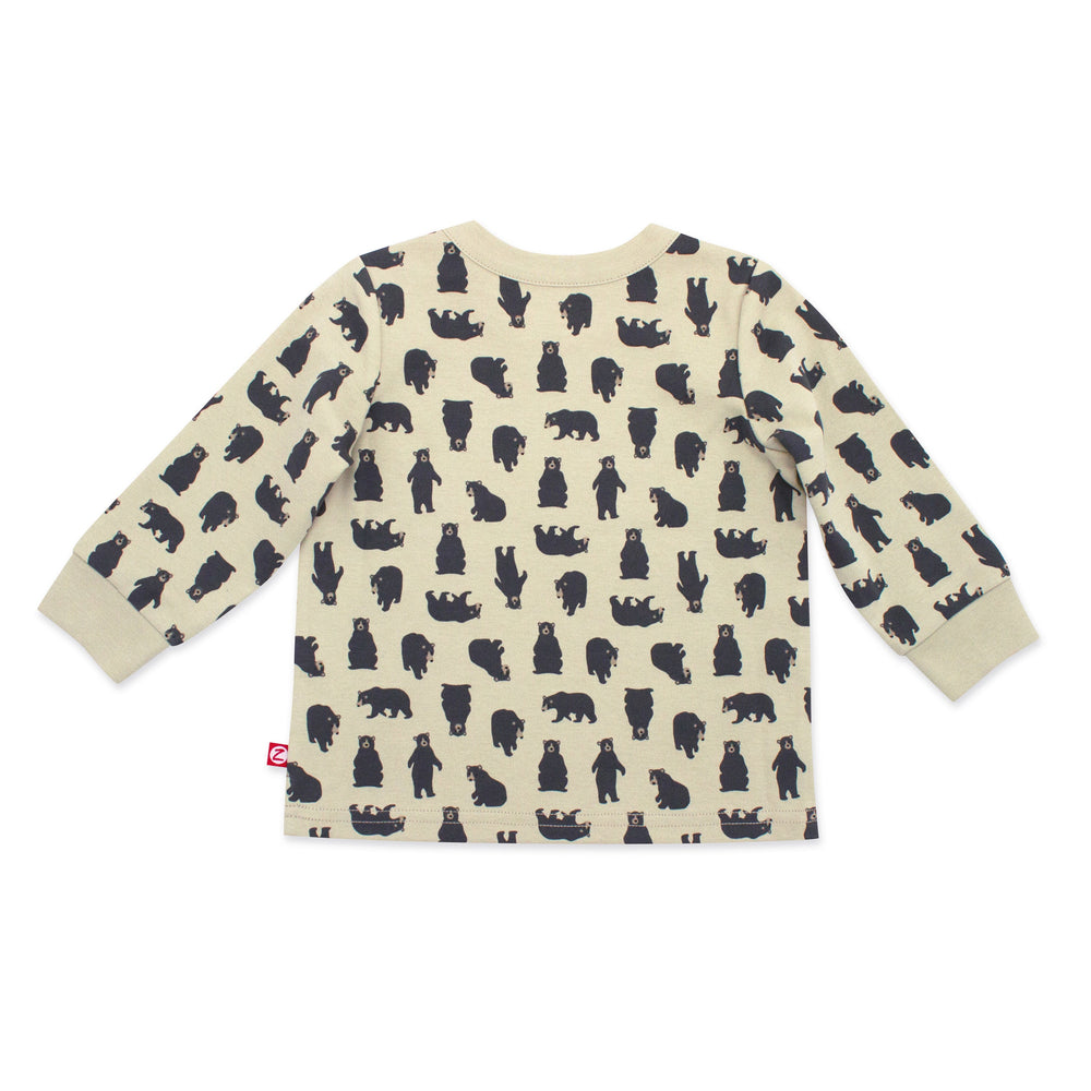 Zutano baby Top Black Bears Organic Cotton Long Sleeve Crewneck