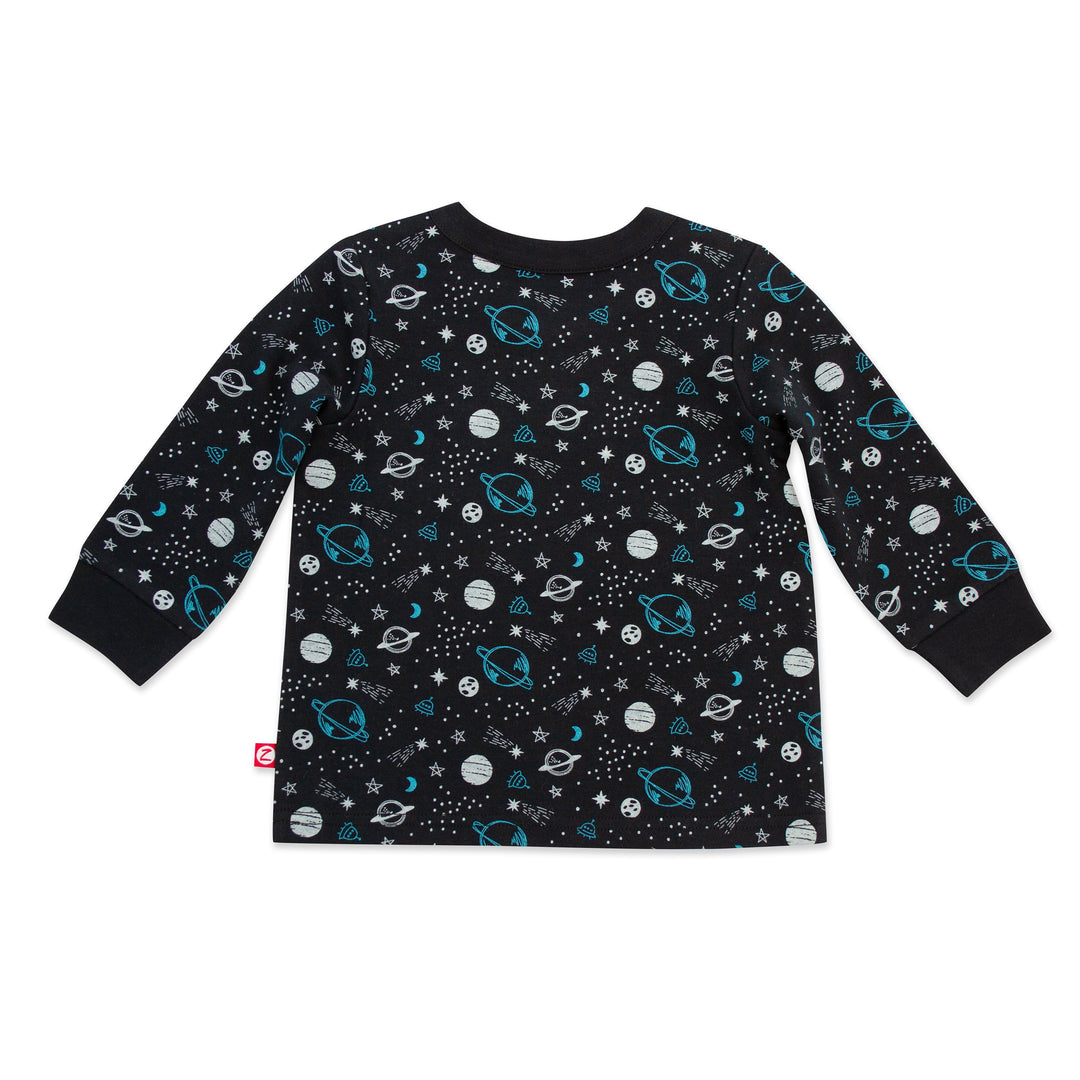 Zutano baby Top Outer Space Organic Cotton Long Sleeve Crewneck