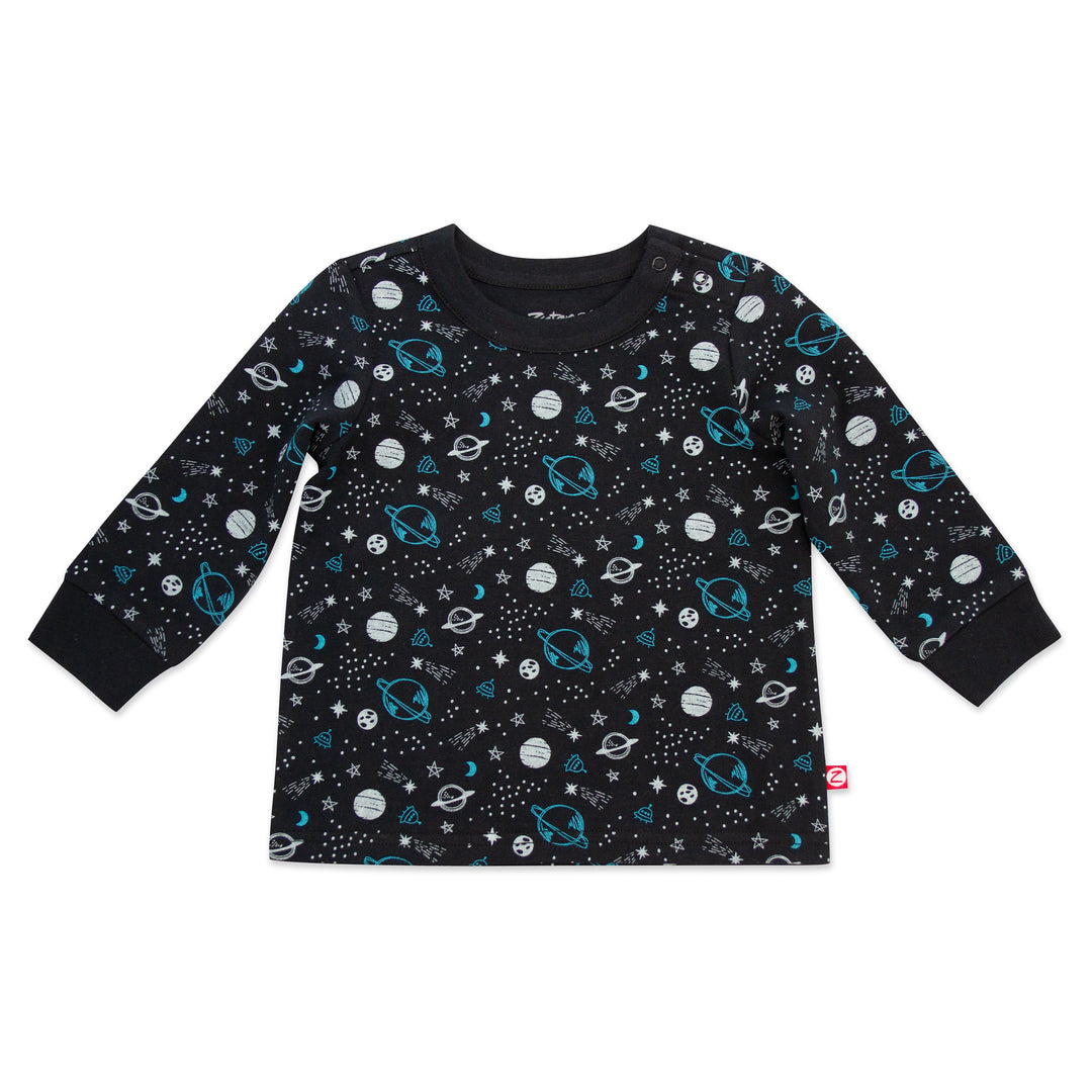 Zutano baby Top Outer Space Organic Cotton Long Sleeve Crewneck