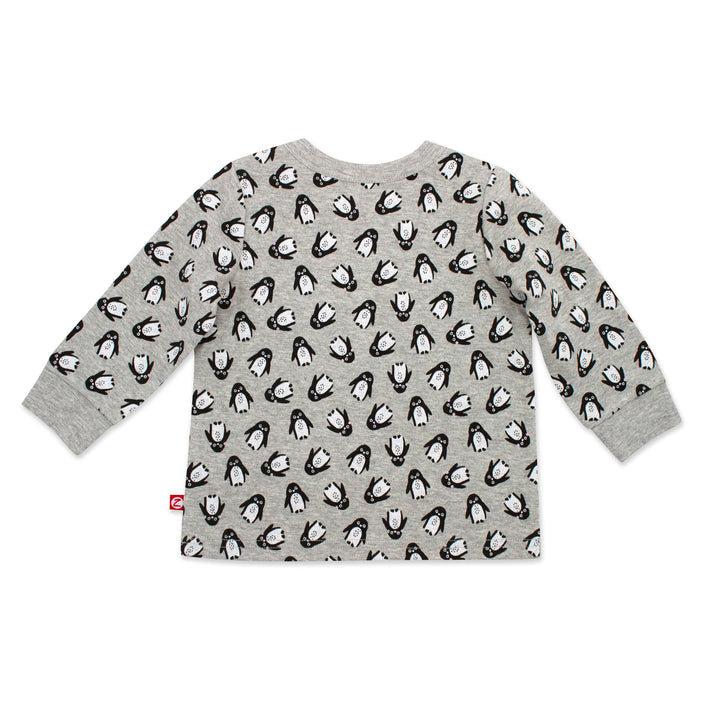 Zutano baby Top Penguins Organic Cotton Long Sleeve Crewneck