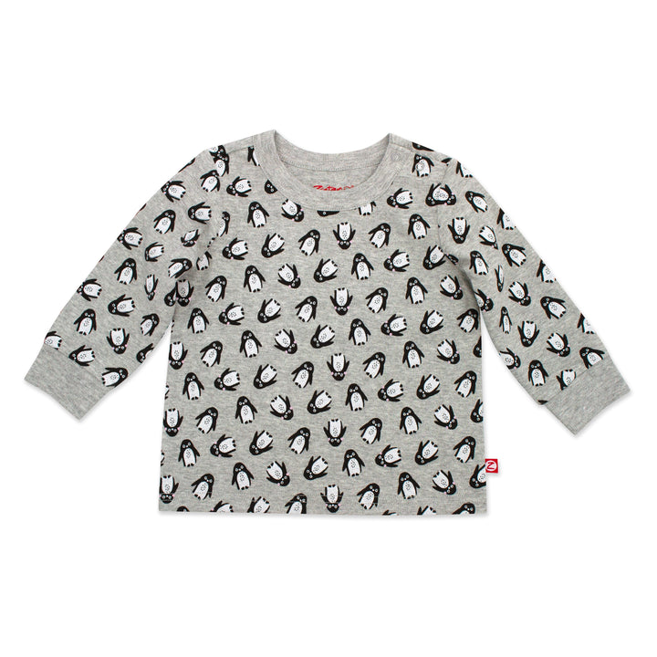 Zutano baby Top Penguins Organic Cotton Long Sleeve Crewneck