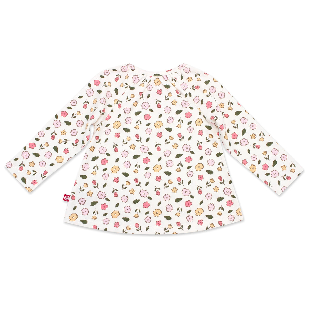 Zutano baby Top Wildflowers Organic Cotton Long Sleeve Peasant Top