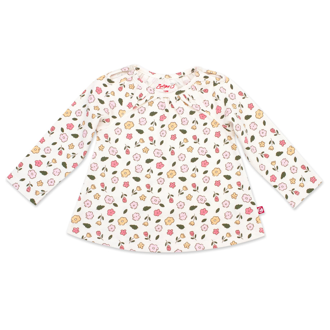 Zutano baby Top Wildflowers Organic Cotton Long Sleeve Peasant Top