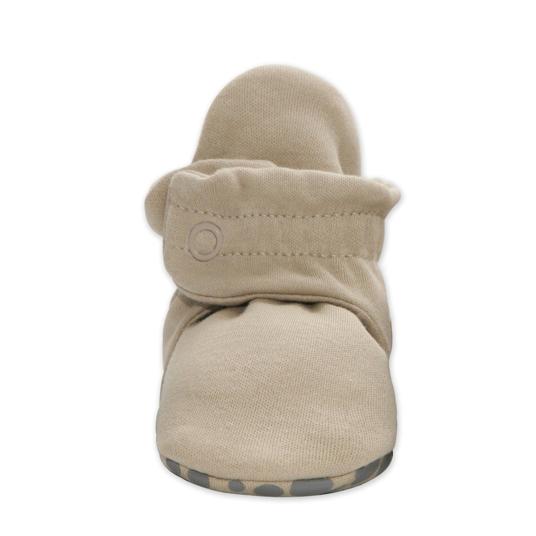 Zutano organic cotton gripper baby bootie - Khaki