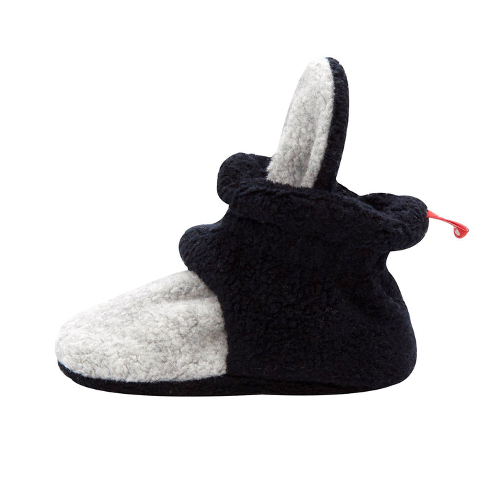 Zutano baby Bootie Double Cozie Fleece Baby Bootie - Black/Heather Gray