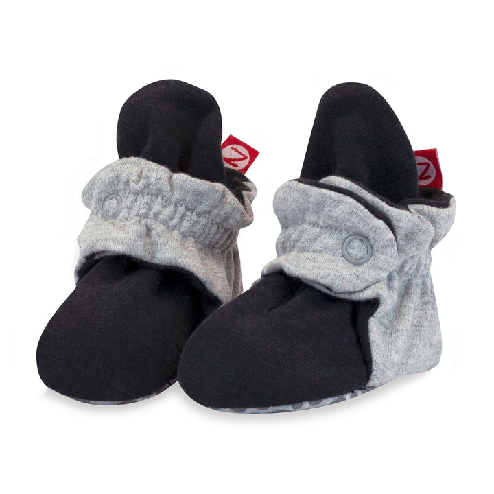 Zutano baby Bootie Organic Cotton Gripper Baby Bootie - Heather Gray/Black