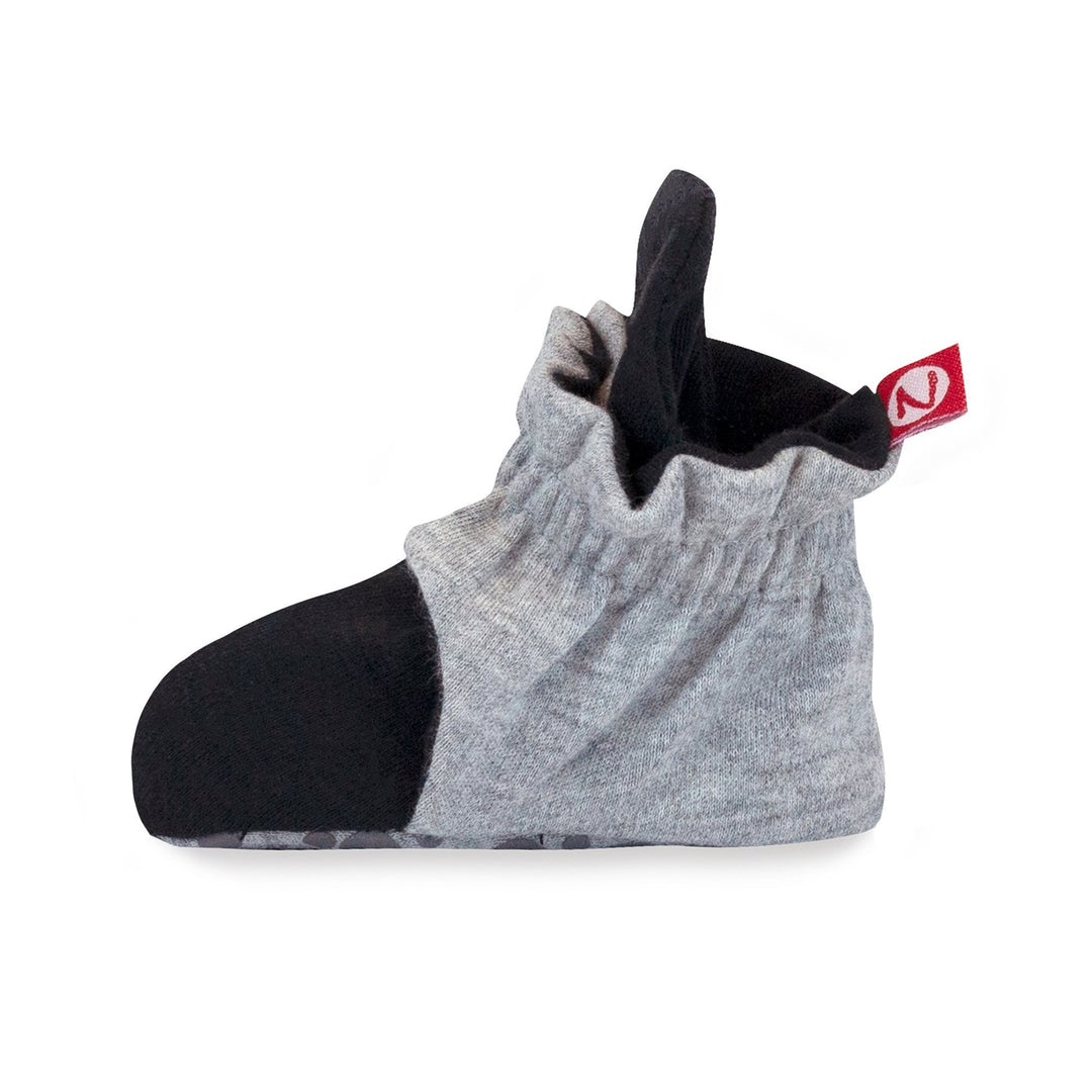 Zutano baby Bootie Organic Cotton Gripper Baby Bootie - Heather Gray/Black