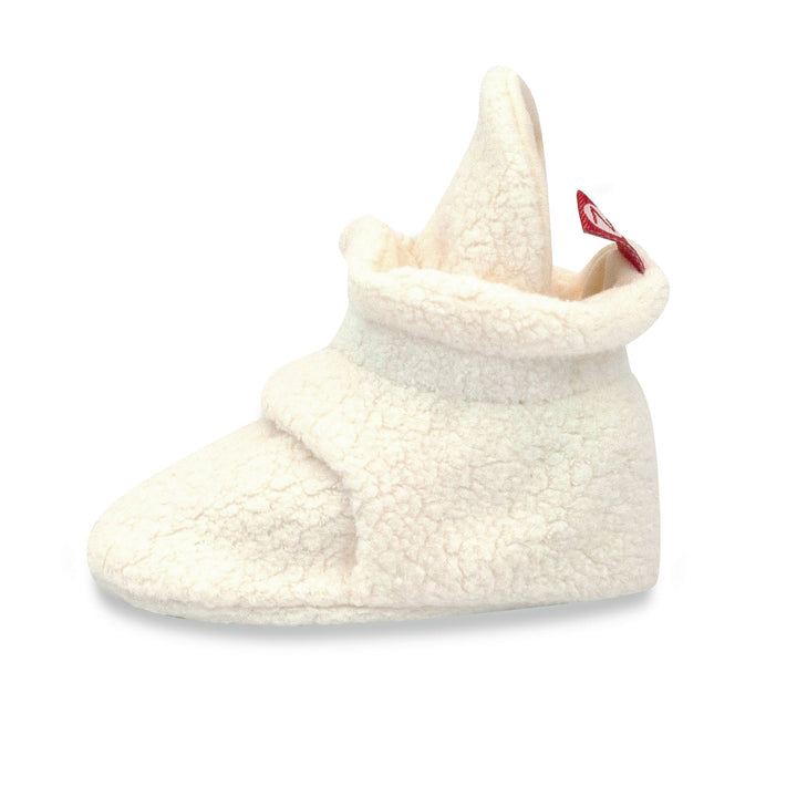 Zutano cozie fleece gripper baby bootie - Cream color