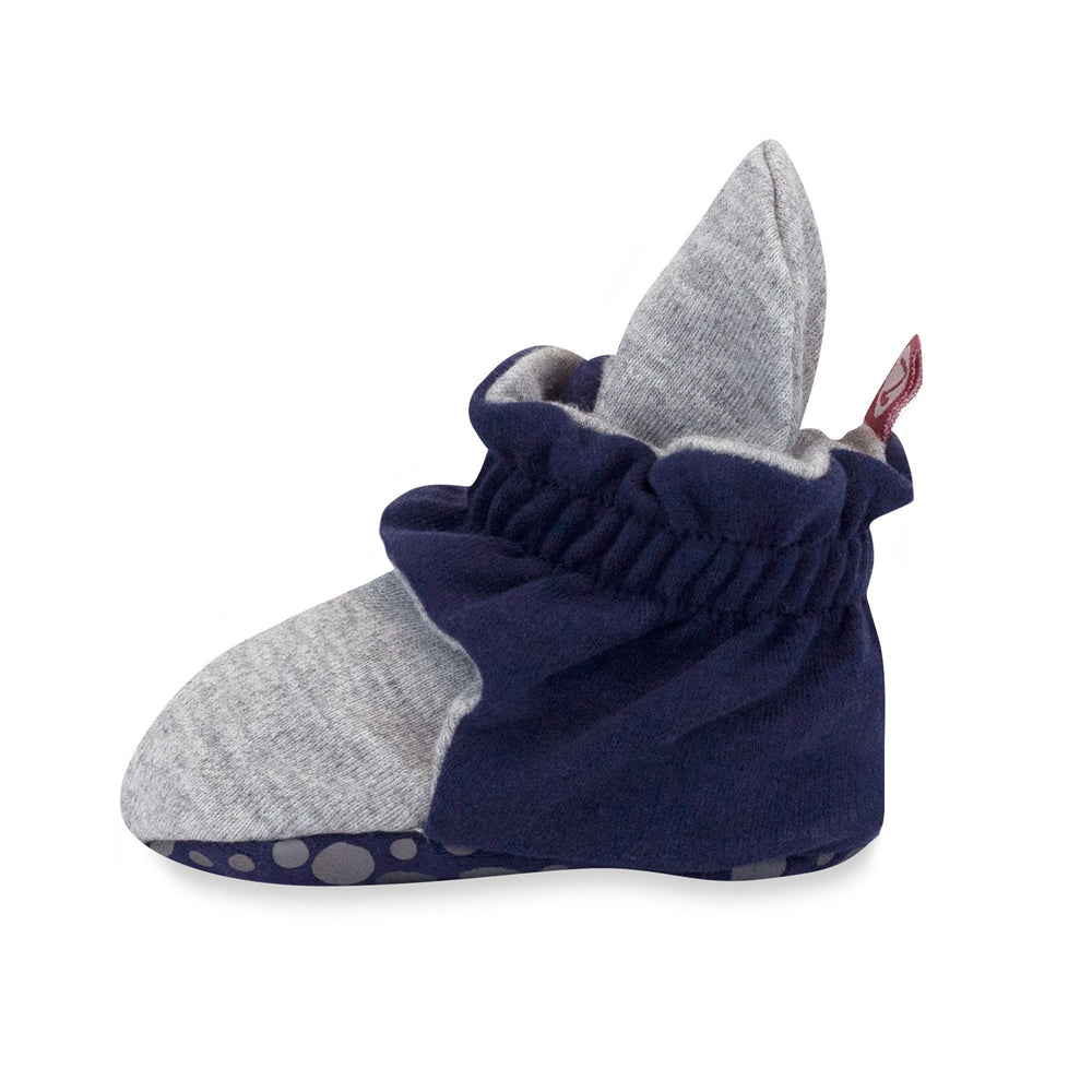 Zutano baby Bootie Organic Cotton Gripper Baby Bootie - True Navy/Heather Gray