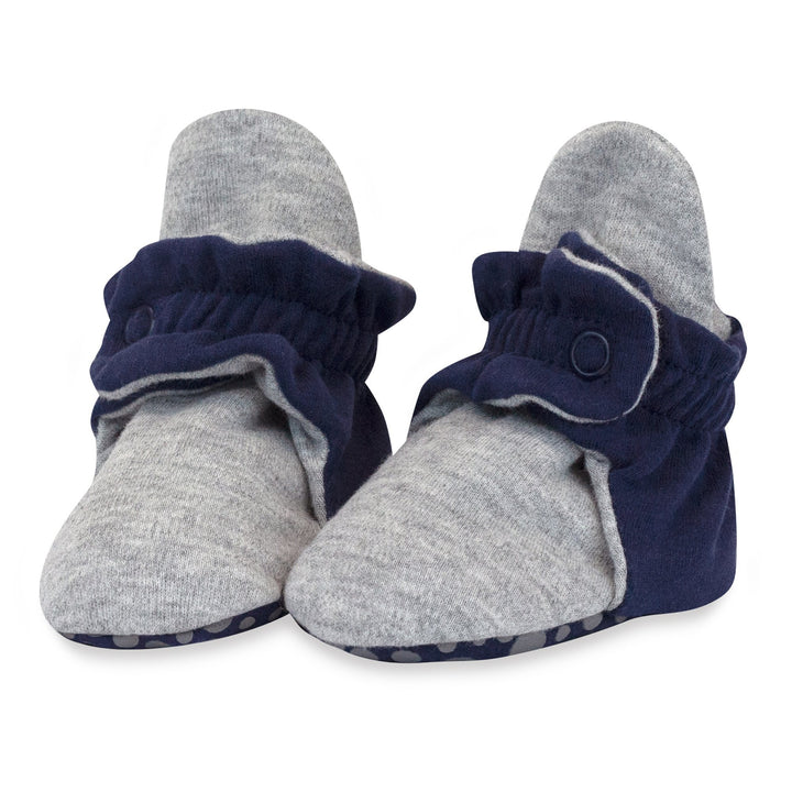 Zutano baby Bootie Organic Cotton Gripper Baby Bootie - True Navy/Heather Gray