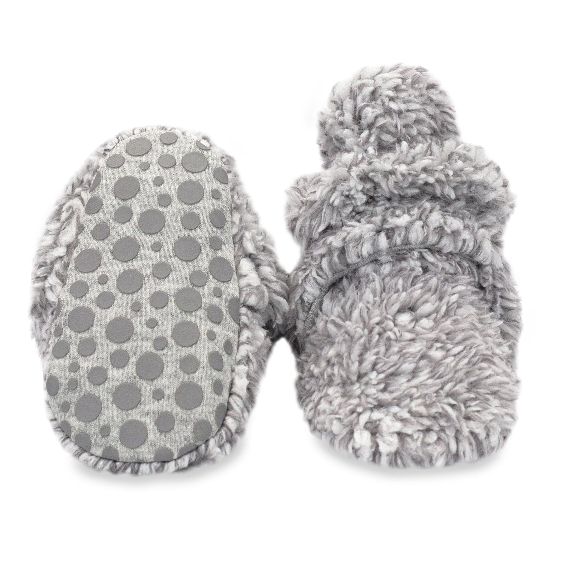【R.ALAGAN】DIPPED TINYTINY PUFFY HOPS Zutano Furry Fleece Stay-On Baby Bootie Slipper With Grips