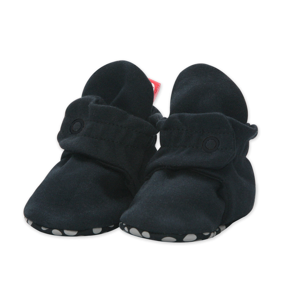 Zutano organic cotton gripper baby booties - Black