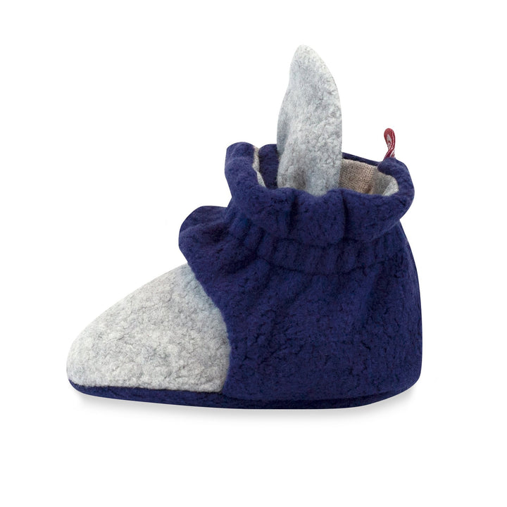 Zutano baby Bootie Cozie Fleece Color Block Baby Bootie - Heather Gray/True Navy