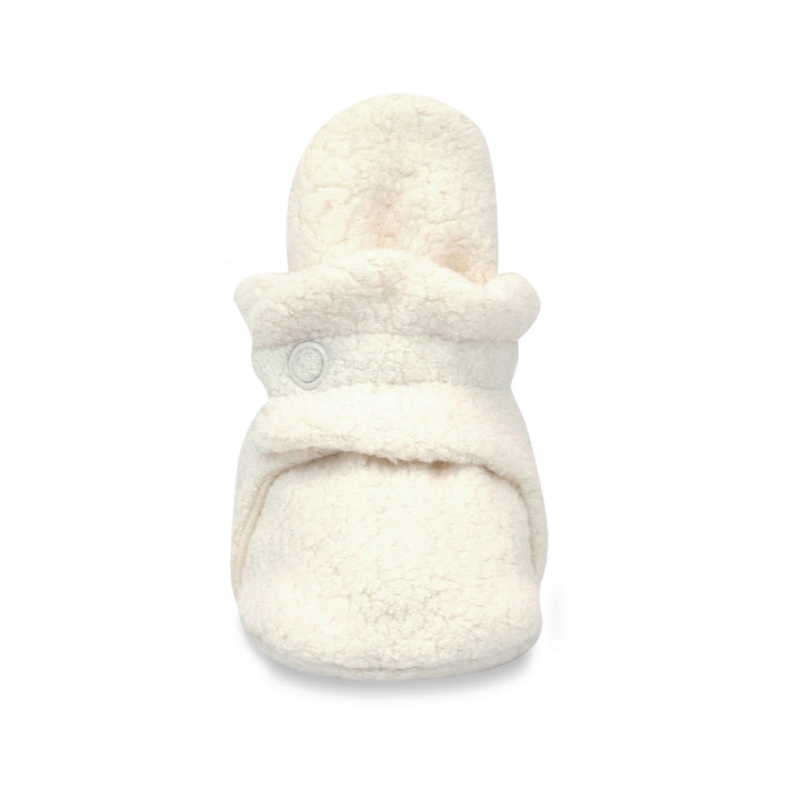 Zutano cozie fleece gripper baby bootie - Cream color