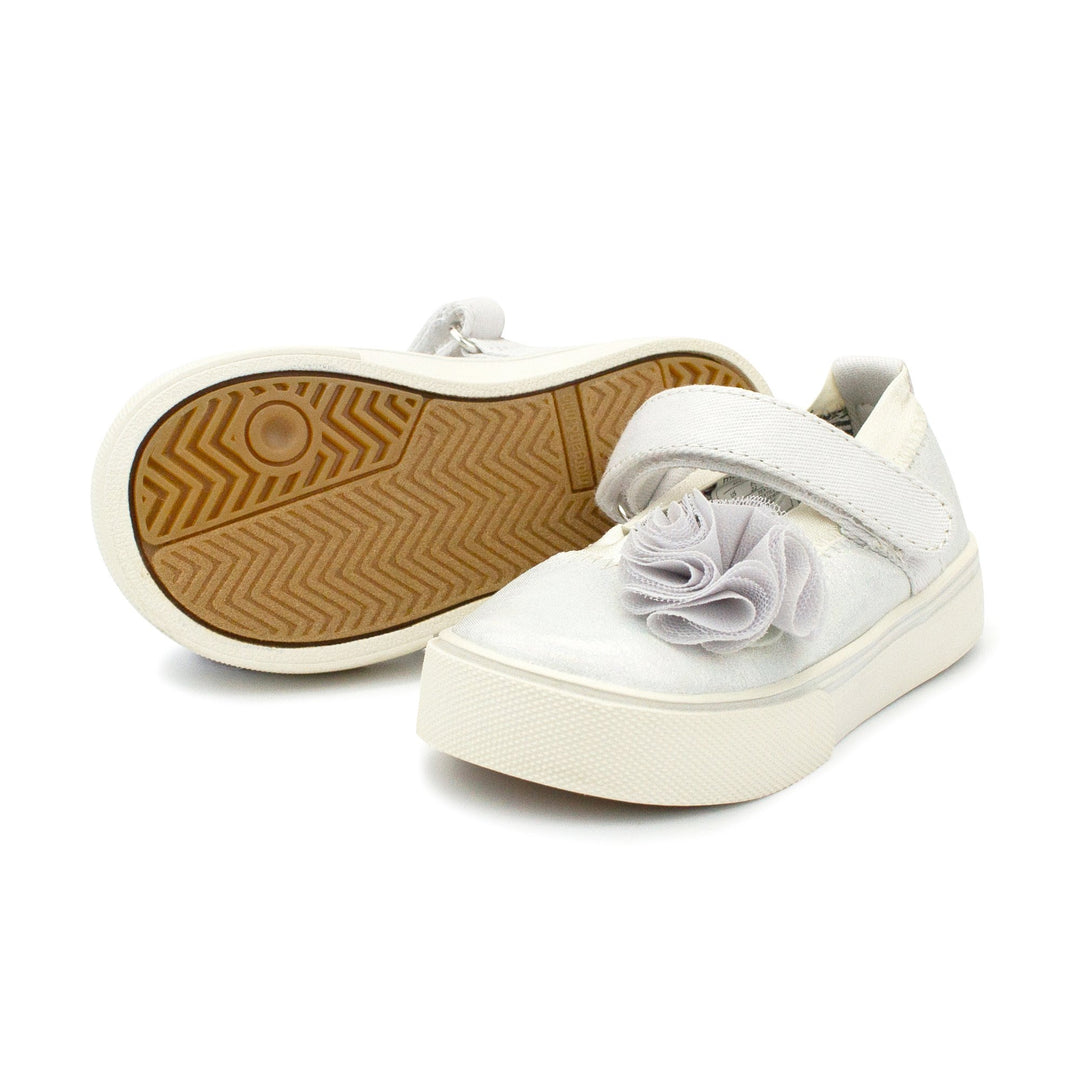 Dazzle Mary Jane features a rubber sole for a sturdy grip and a hook and loop strap closure, making it an easy choice for on-the-go adventures.