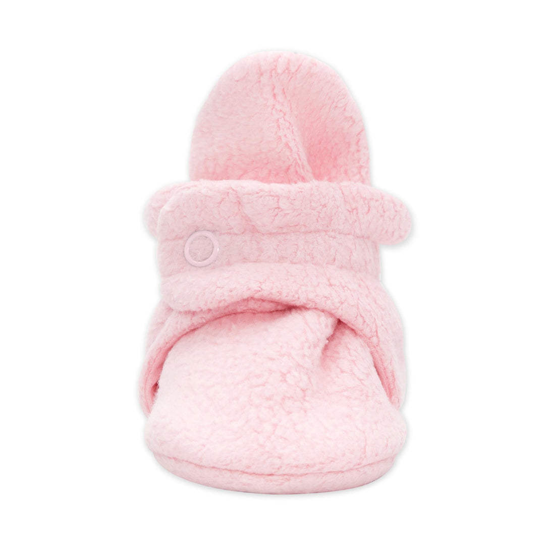Zutano cozie fleece gripper baby booties - Baby pink